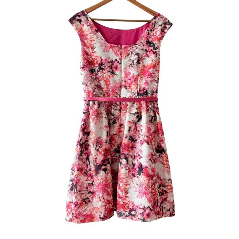 Eliza J Pink Floral Fit and Flare Dress - Picture 2 of 11